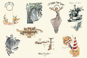 Vintage Holiday Graphics, an Illustration by Blue Line Design (Thumbnail 12 of 15)