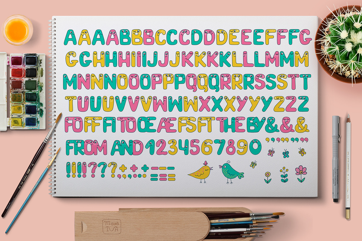Funny Font, a Symbol Font by Maya Ivart (Photo 10 of 11)