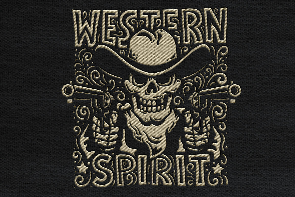 Western Cowboy Skull Print, a Decorative Illustration by Agor2012 shop (Photo 5 of 8)