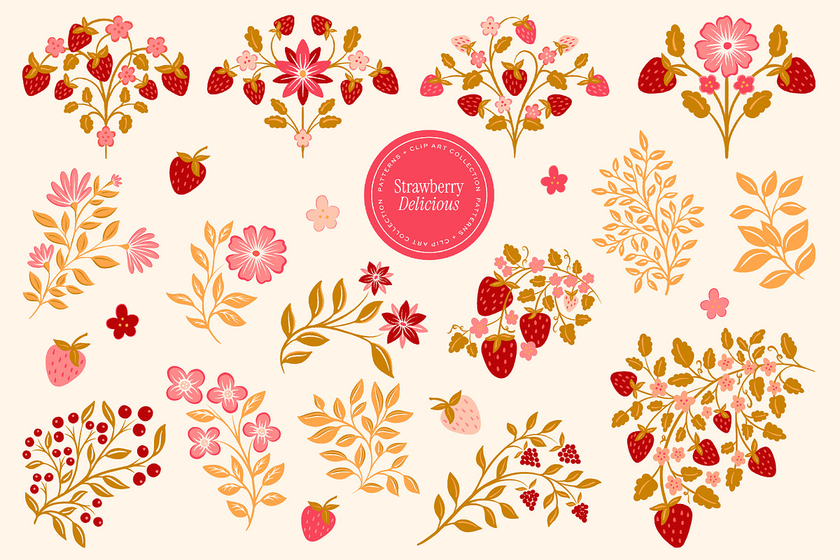 Strawberry Patterns & Clip Art, a Pattern Graphic by Eclectic Anthology (Photo 8 of 12)