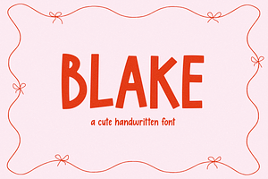 Blake | Cute Font, a Handwritten Font by KA Designs