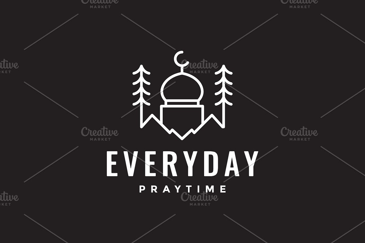 outdoor mosque tree pray place logo, a Branding & Logo Template by devastd