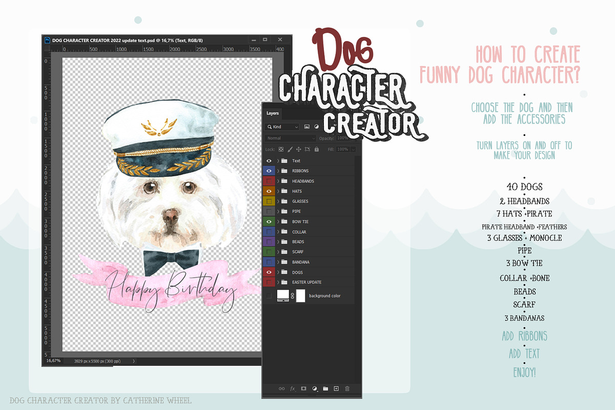 Dog Character Creator Animal clipart, an Animal Illustration by Catherine Wheel (Photo 9 of 19)