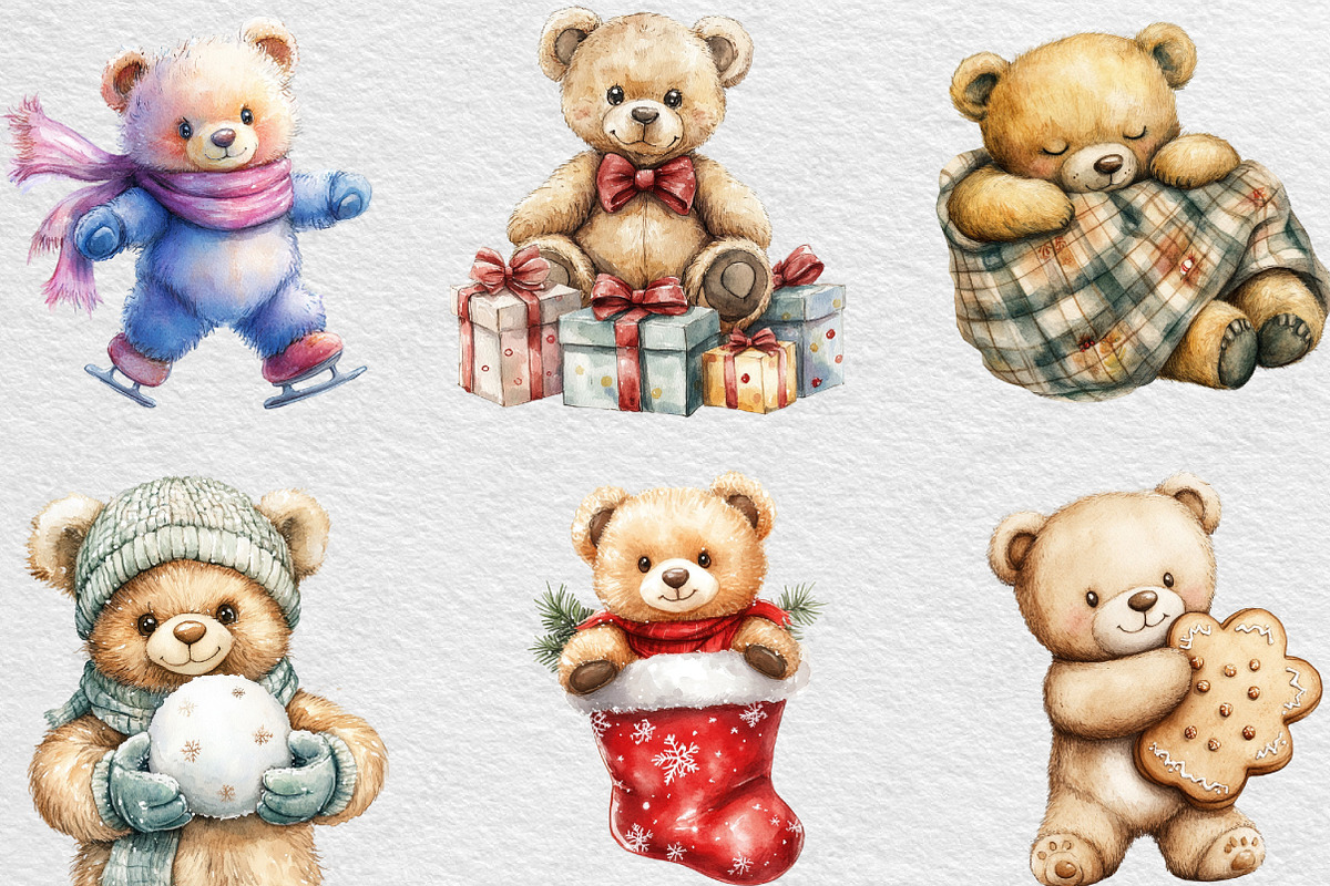 Christmas Teddy Bear Sublimation, an Illustration by Black Bird Studio (Photo 5 of 6)