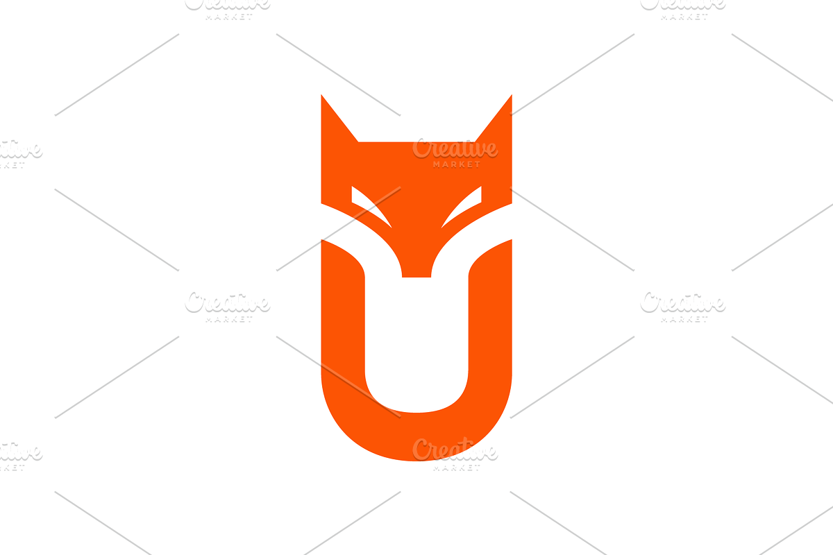 letter u with fox shape modern logo, a Branding & Logo Template by devastd