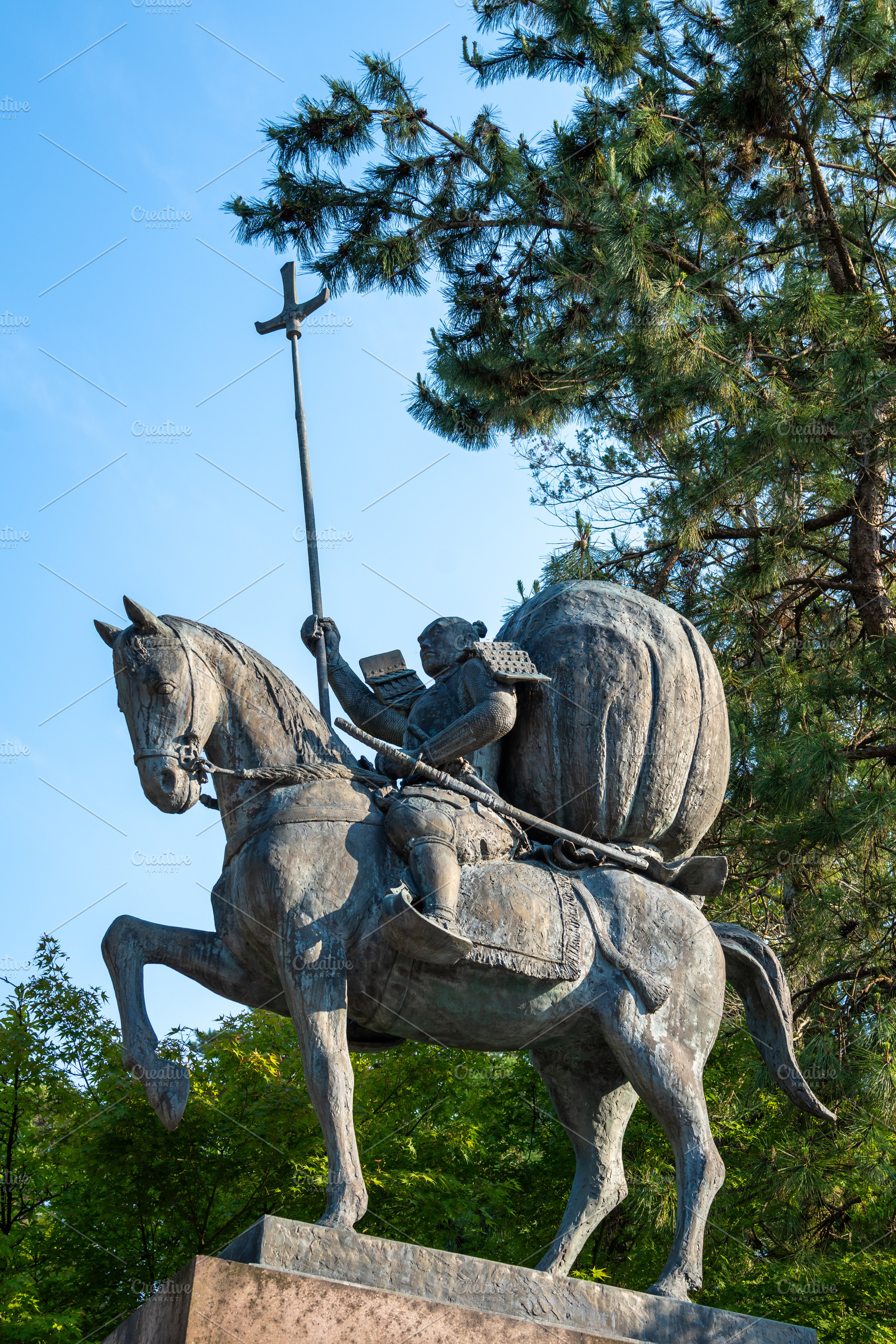 Statue of Maeda Toshiie at Oyama-Jinja Shrine in Kanazawa, Japan, a Nature Photo by GoodGoods