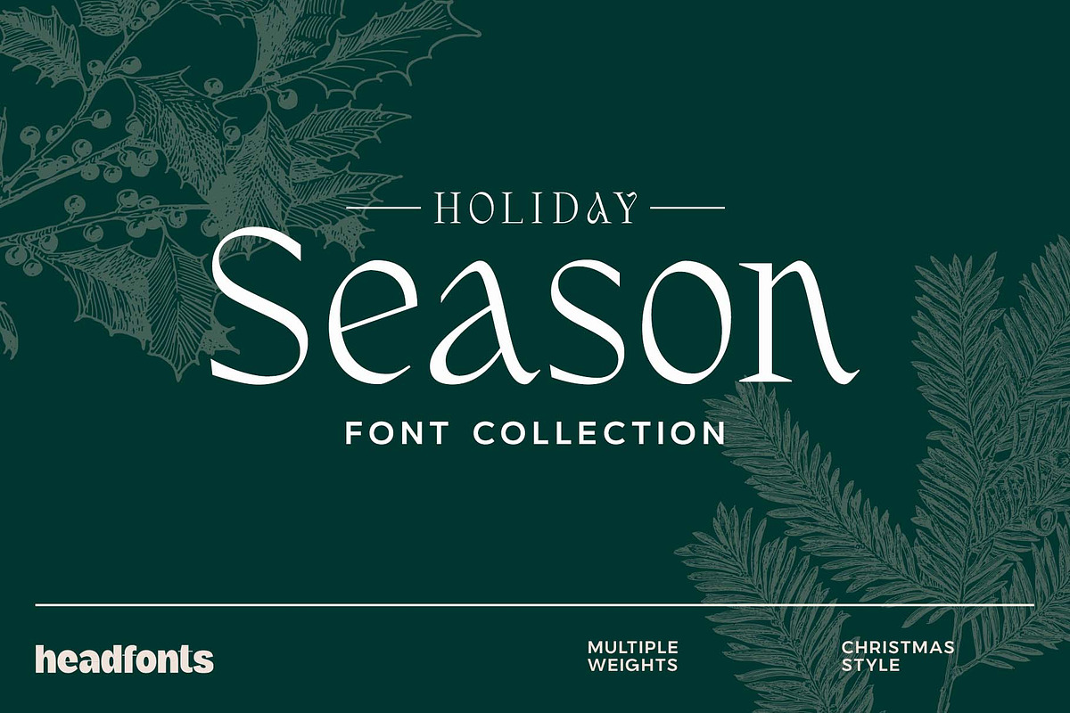 Holiday Season | Christmas Fonts, a Serif Font by Headfonts (Photo 1 of 9)