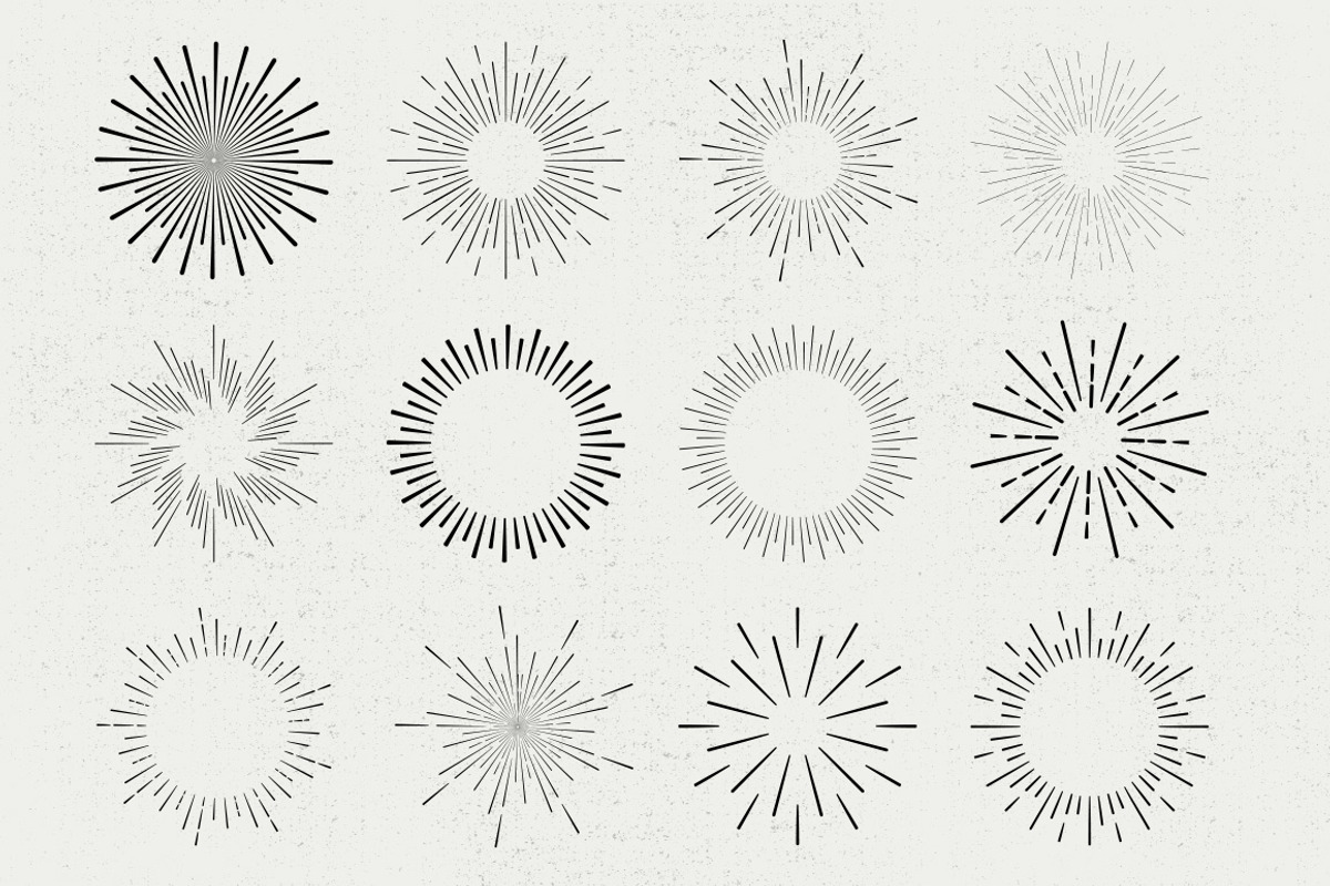 12 Vintage Sunbursts, an Object Graphic by Tori Design (Photo 3 of 3)