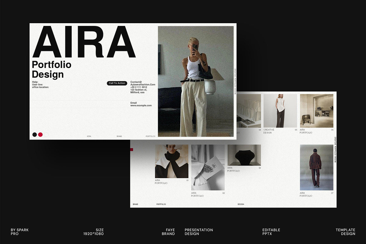 AIRA | Portfolio Design, a Presentation Template by SparkPro (Photo 1 of 11)