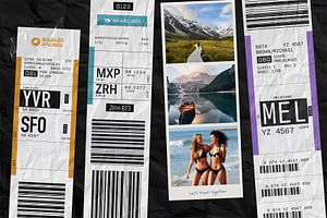 Airline Luggage Tag Photo Mockup