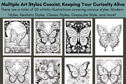 Flowers and Butterfly Coloring Book, an Animal Illustration by LA Design (Thumbnail 4 of 10)