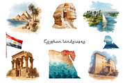 Watercolor Egypt clipart 60 PNG, an Education Illustration by Art and Funny (Thumbnail 4 of 5)
