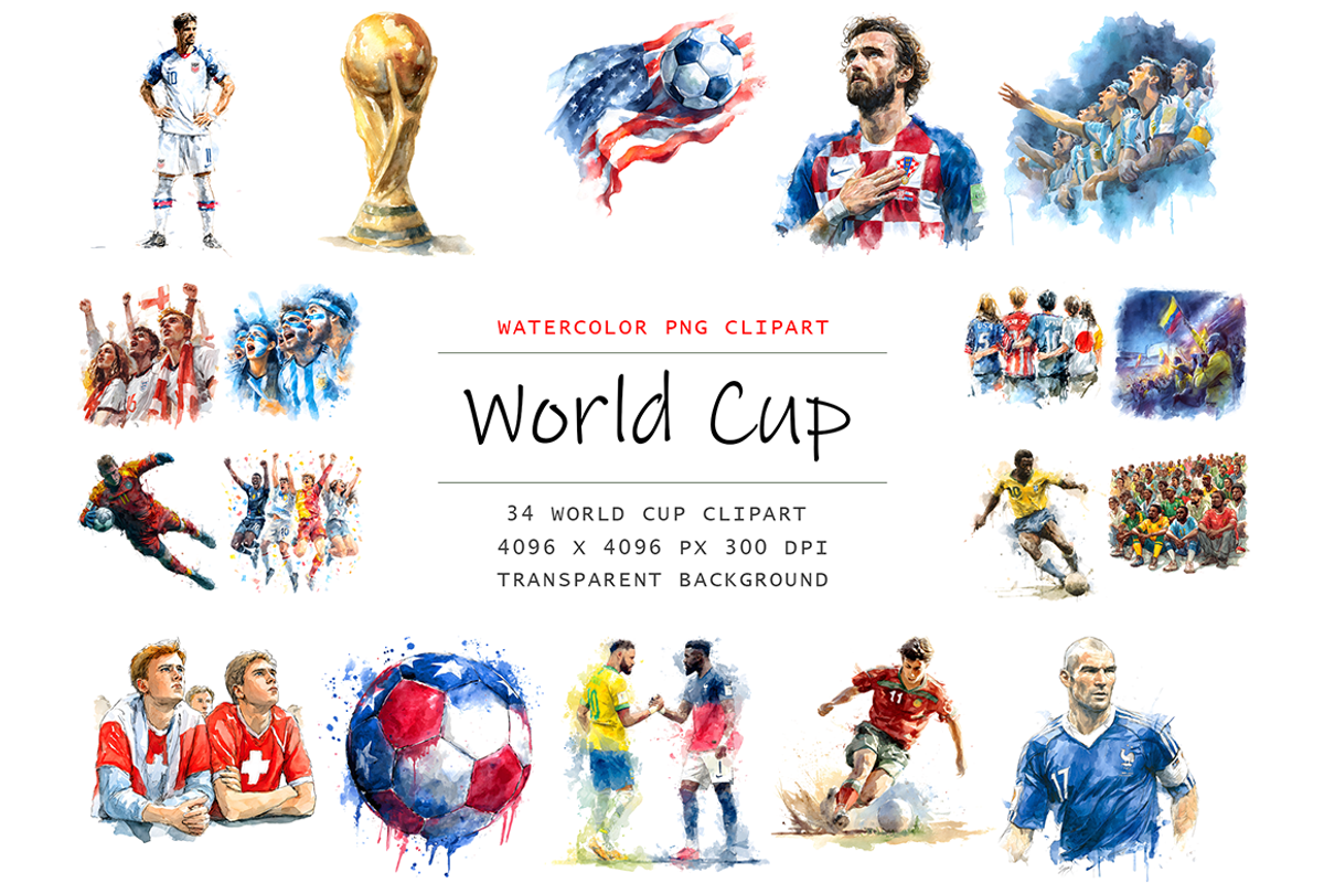 Soccer World Cup Clipart Bundle, a Decorative Illustration by stickermadness (Photo 1 of 4)