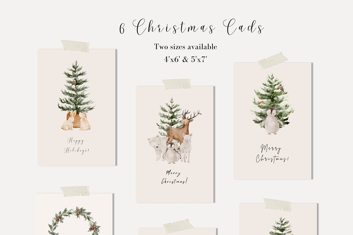 Watercolor Woodland Christmas, an Animal Illustration by Jenteva Art (Photo 2 of 14)
