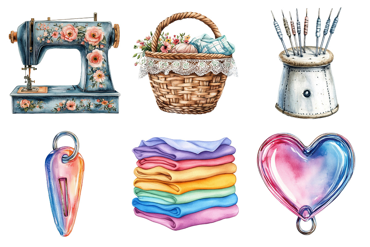 Sewing Watercolor Collection Sublima, an Illustration by Daily.Designs (Photo 5 of 5)