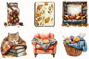 Watercolor Cozy Autumn Clipart, an Illustration by OK Design (Thumbnail 4 of 5)