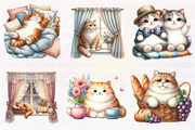 Watercolor Cat Clipart PNG, an Illustration by CreationArt (Thumbnail 5 of 5)
