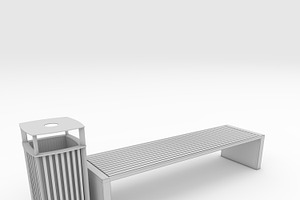 3D Model Bench Park 35