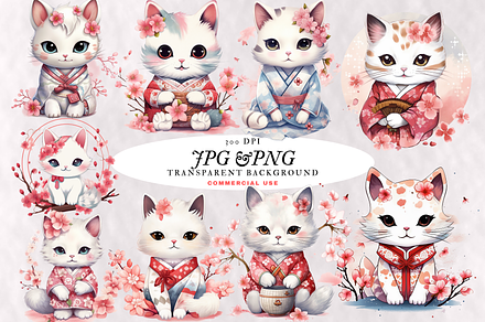 Beautiful Cat Bundle Japanese Style