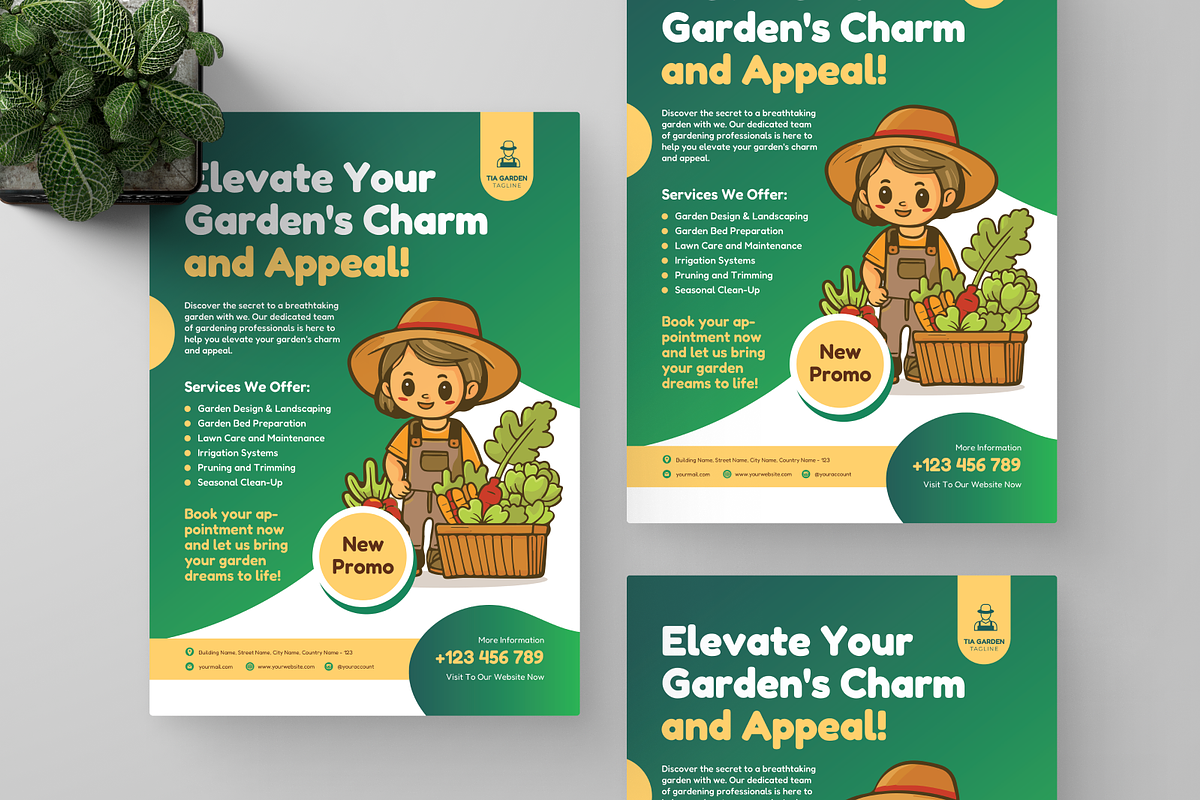 Illustration Gardening Service Flyer, a Flyer Template by Annora Studio (Photo 5 of 5)