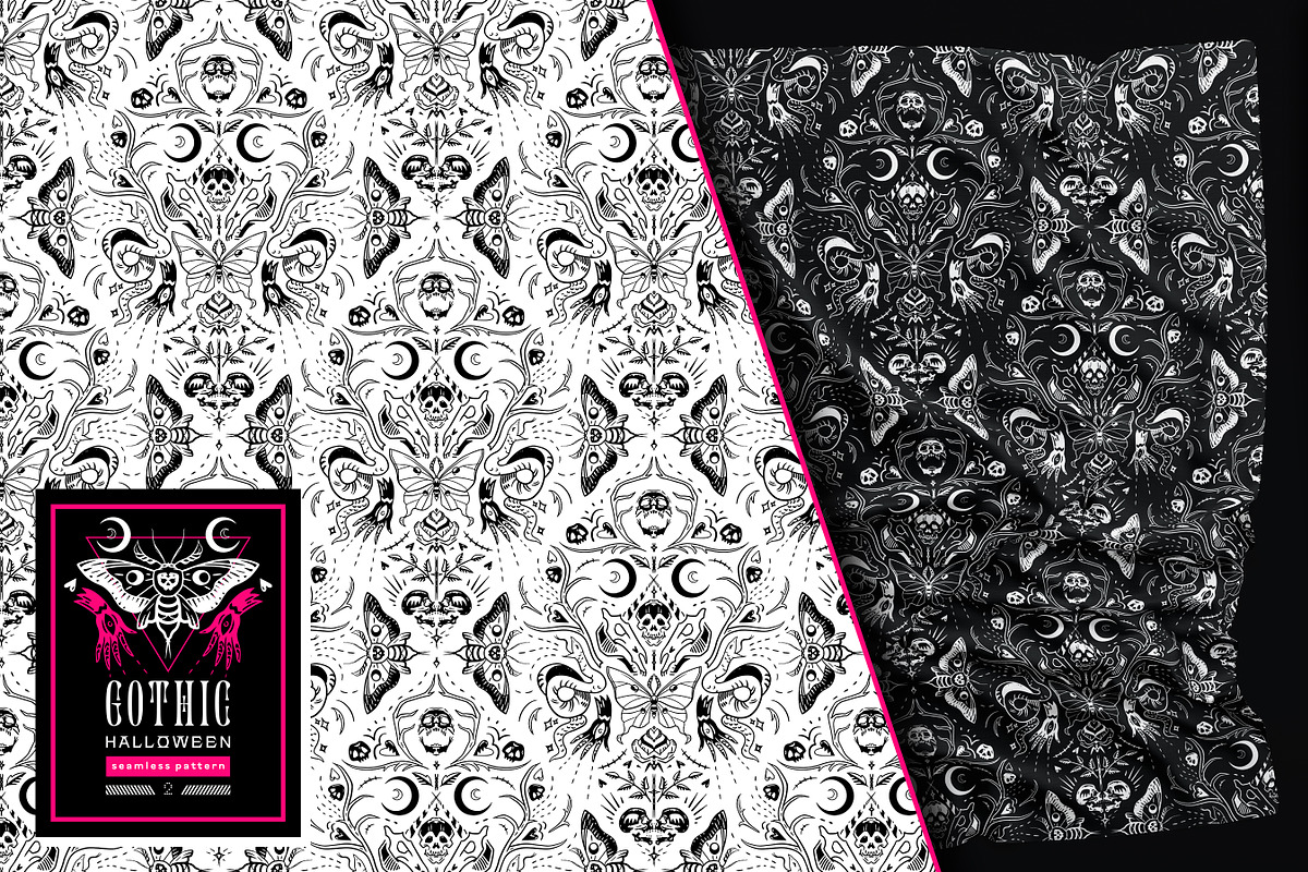 Gothic Halloween seamless patterns, a Pattern Graphic by OlgaSoi007 (Photo 5 of 7)