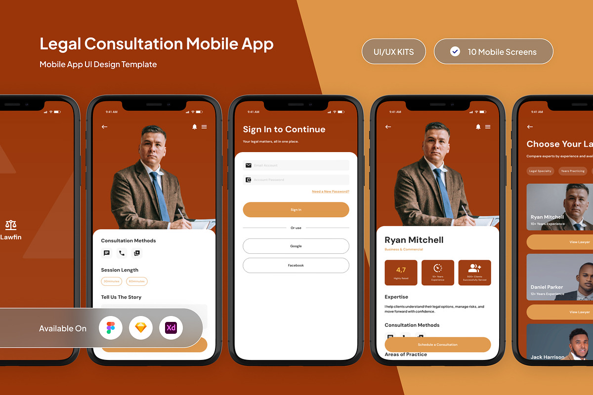 Lawfin Legal Consultation Mobile App, an App Template by trabaskriya (Photo 1 of 5)