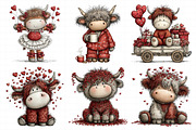 Whimsical Valentine-highland Cow Cli, an Illustration by Daily.Designs (Thumbnail 4 of 8)