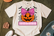 Girl Cheetah Bow Jack-o-Lantern PNG, a Seasonal Illustration by Libby Wishes (Thumbnail 2 of 3)