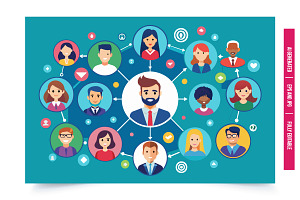 Diverse People in Network, an Illustration by Tanuart