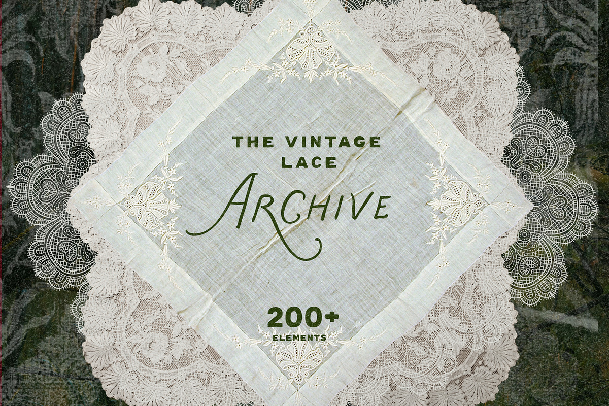 Vintage Lace Handkerchief Collage, an Object Graphic by Laras Wonderland (Photo 1 of 12)