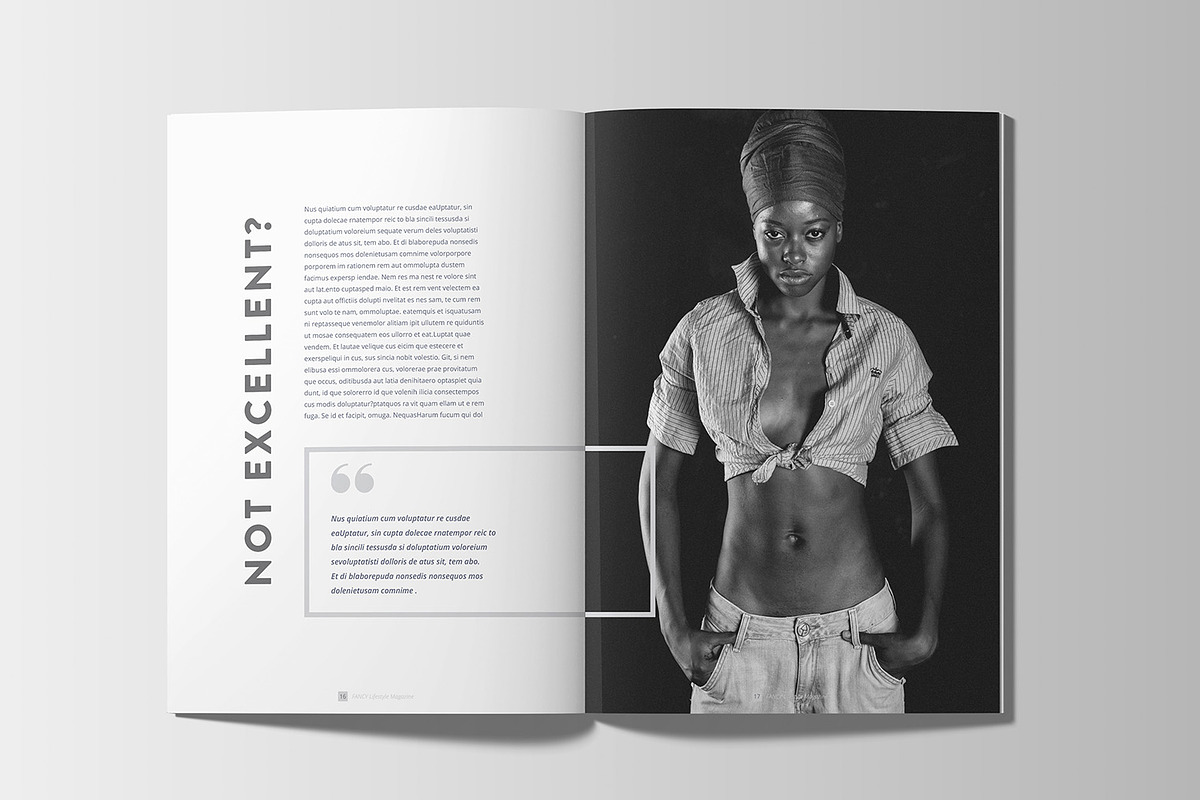 Gray Scale Fashion Magazine, a Magazine Template by Layout Design (Photo 2 of 10)