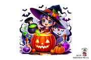 10 Halloween Witch Clipart PNG, a Graphic by Clipart Studio (Thumbnail 4 of 11)