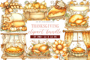 Thanksgiving Clipart, an Illustration by DreamArtGraphic