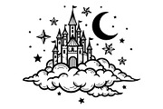 Fantasy Castle Cloud Moon Bundle, an Object Illustration by Gaye Art (Thumbnail 6 of 30)