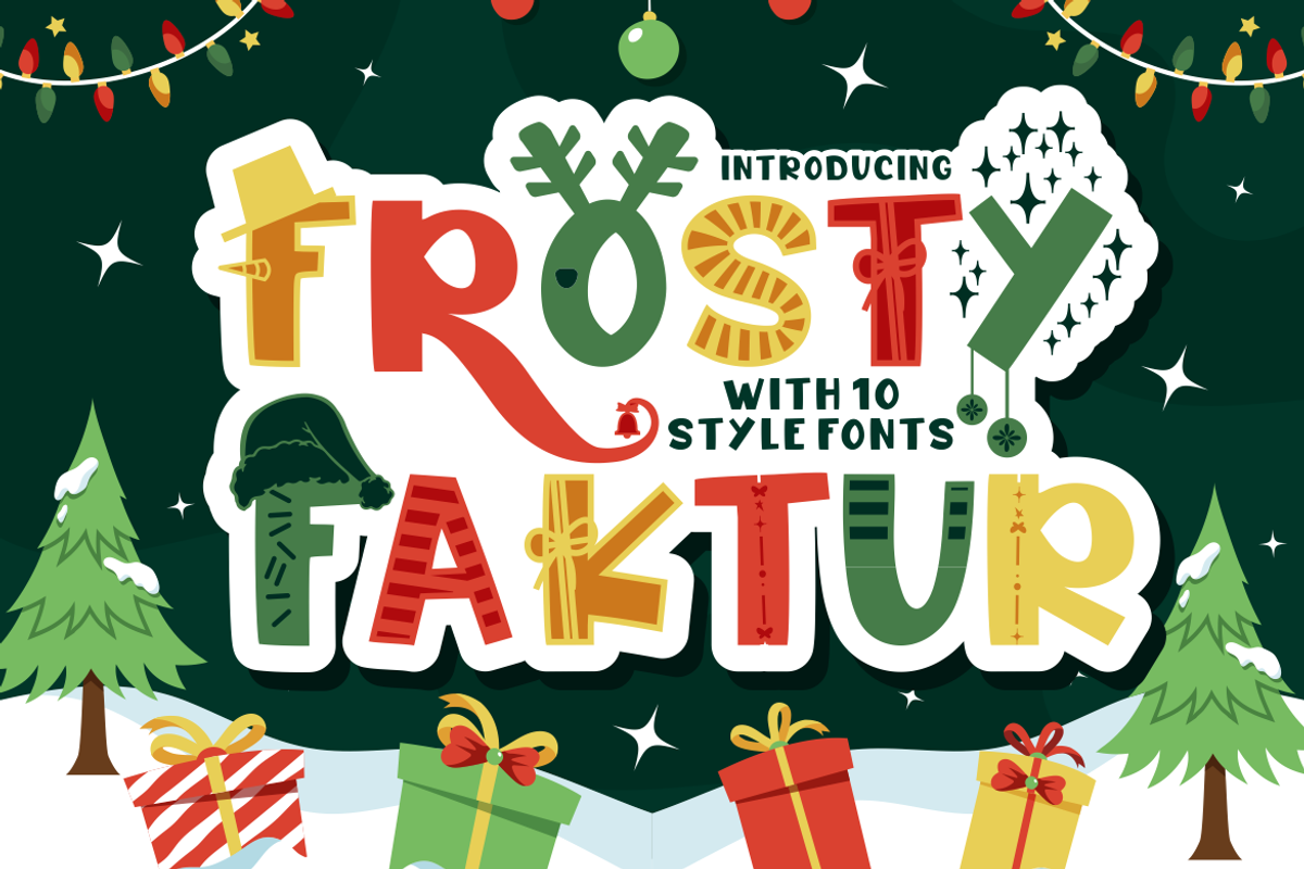 Frosty Faktur - Christmas Font, a Font by PutraCetol Studio (Photo 1 of 11)