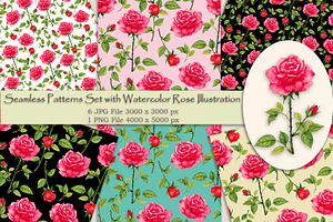 Seamless Patterns, PNG Red Rose