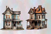 Creepy Halloween Houses Clipart, an Object Graphic by Agnesagraphic (ID 95) (Thumbnail 2 of 9)