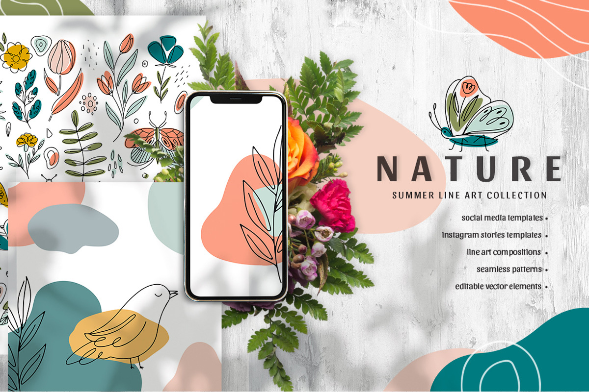 Nature - summer Line Art collection, an Object Graphic by DariSmartArt (Photo 14 of 14)