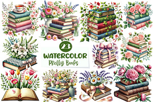Pretty Books with Flowers Sublimatio, an Illustration by CreationArt
