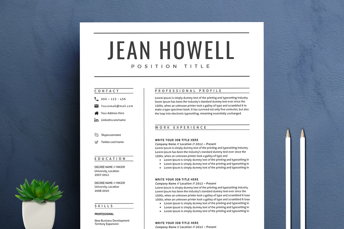Modern Resume/CV Template, a Resume Template by TemplateCrafts (Photo 1 of 3)