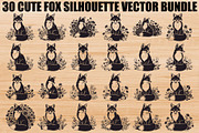 Cute Fox Silhouette Bundle, an Illustration by Designs_River (Thumbnail 1 of 31)
