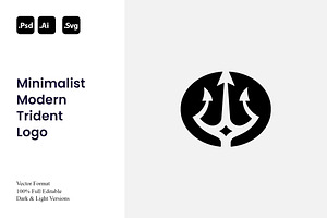 Minimalist Modern Trident Logo, a Branding & Logo Template by Luxury Logos