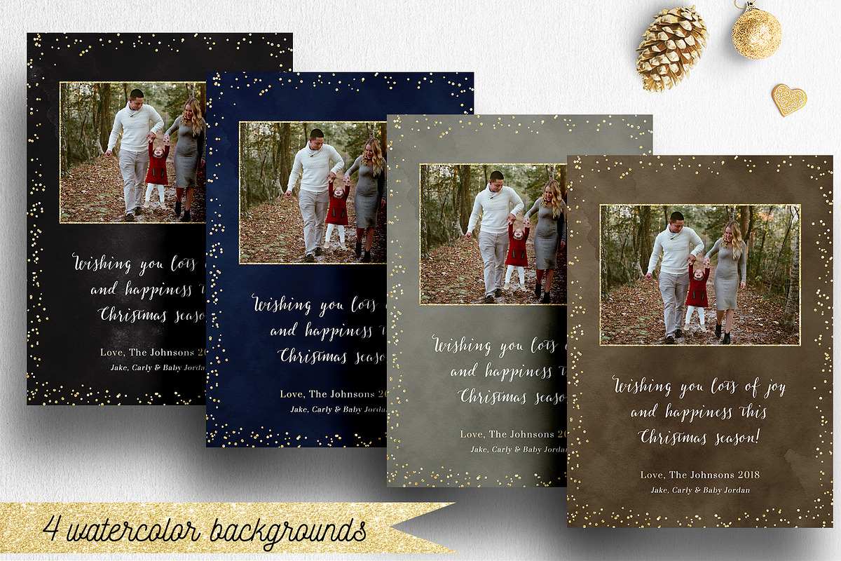 Christmas Card Template Photoshop 03, a Card Template by Nifty Template Studio (Photo 5 of 10)