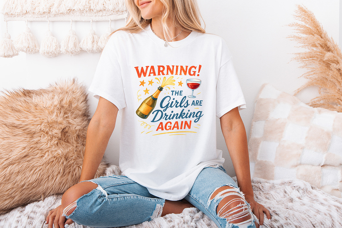 Warning! The Girls Are Drinking, an Illustration by SharpMarketplace (Photo 3 of 9)