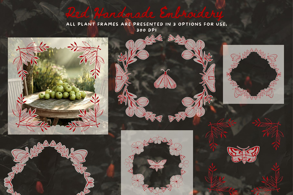 Red Handmade Embroidery Collage, an Object Graphic by InstaDesignPro (Photo 6 of 18)