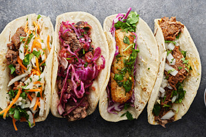 four mexican street tacos