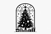Festive Christmas Tree Silhouette Se, an Illustration by BIPLOB EXPERT (Thumbnail 5 of 20)