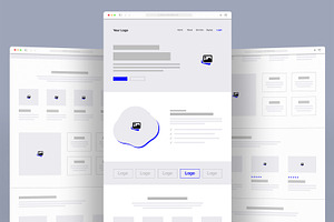 Modern Landing Page Wireframe, a Landing Page Template by ContestDesign