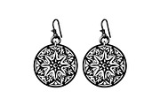 Round Filigree Earrings SVG Set, an Object Graphic by Creativeshirt (Thumbnail 8 of 13)