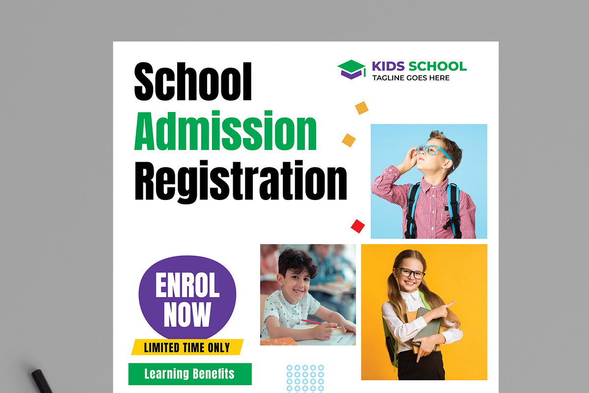 School Admission Flyer Design, a Flyer Template by MightyDesign (Photo 4 of 8)